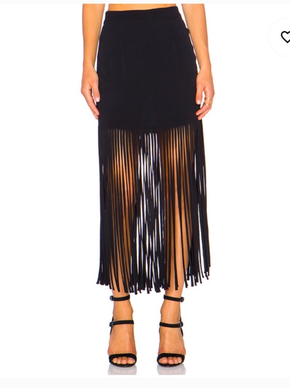 Revolve Monroe Fringe Maxi Skirt Festival Black Woman's XS
